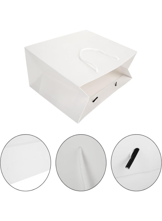 FAYET 10 Pcs White Gift Bags with Handles, Durable Paper Bags for Retail, Shopping, Birthday, Wedding Parties, and DIY Customization（44x12x32CM） - Image 2